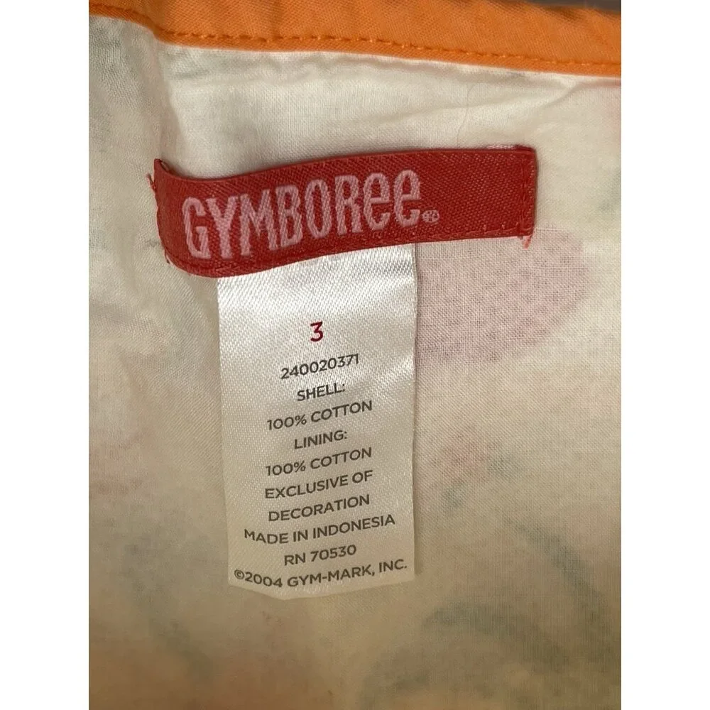 Vintage Gymboree Dress Girls Size 3 Floral‎ Orange Red Butterflies